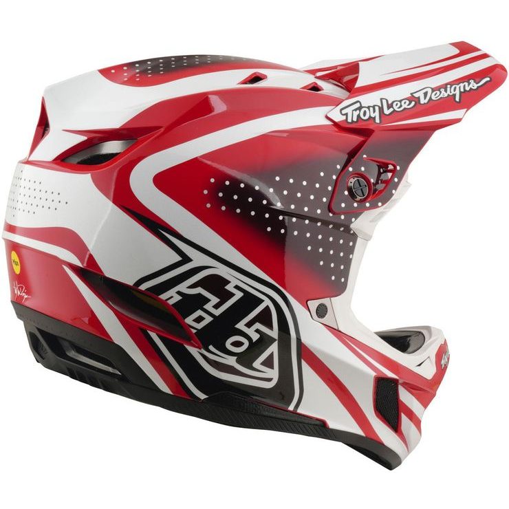 TROY LEE DESIGNS D4 POLYACRYLITE MIPS THE LINE FIRE / WHITE