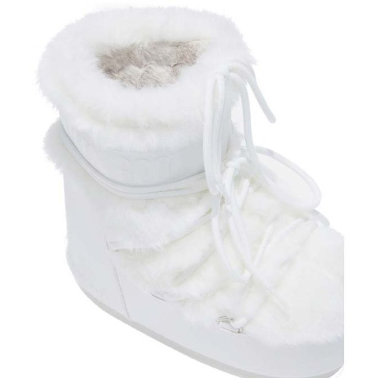 MOON BOOT ICON LOW FAUX FUR OPTICAL WHITE