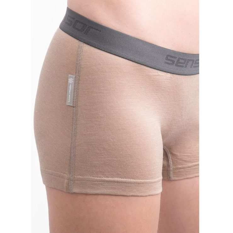 SENSOR MERINO ACTIVE dámské kalhotky s nohavičkou almond beige