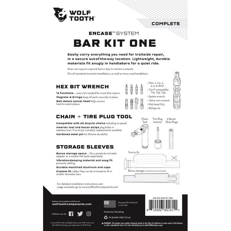 WOLF TOOTH ENCASE SYSTEM BAR KIT ONE