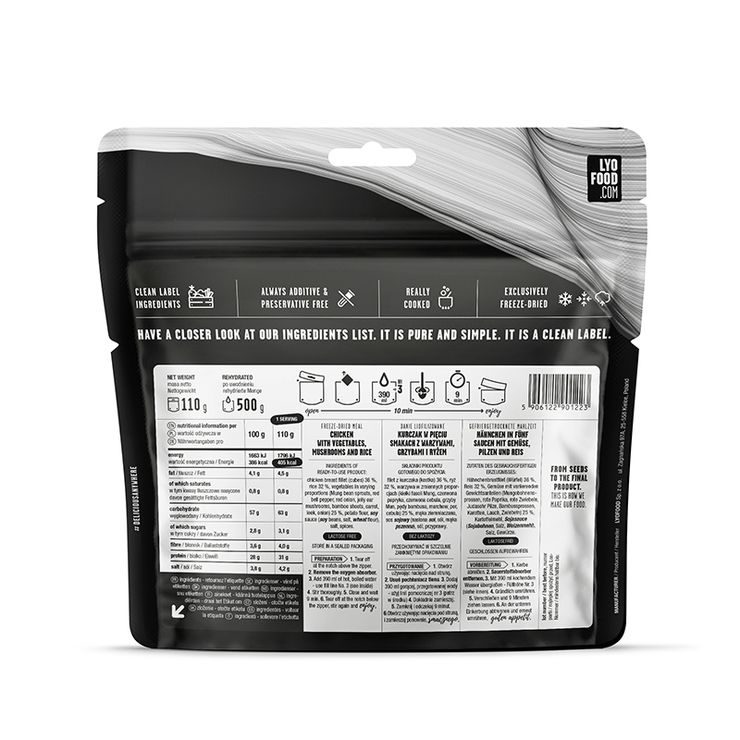 LYOFOOD Kuře pěti chutí s rýží velká porce 500g