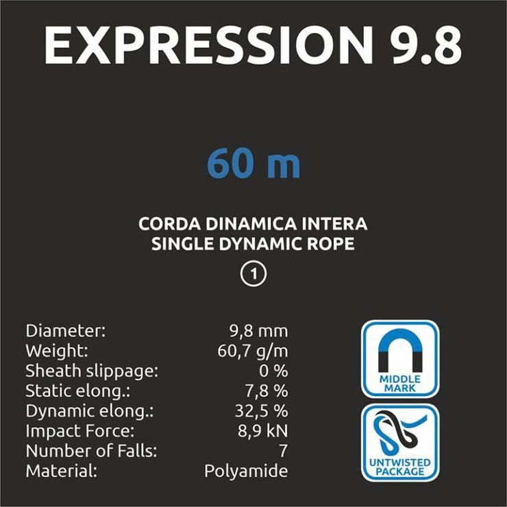 CAMP Expression 9,8 mm; blue / white; 50 m