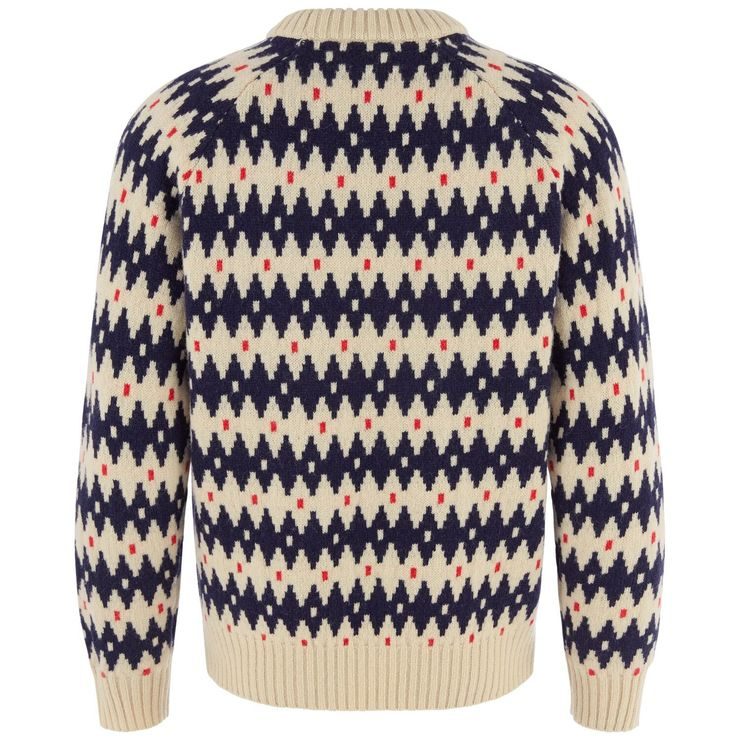 FJÄLLRÄVEN Övik Jacquard Knit M Light Beige-Dark Navy