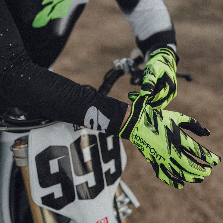 100% RIDEFIT Gloves Fluo Yellow/Black