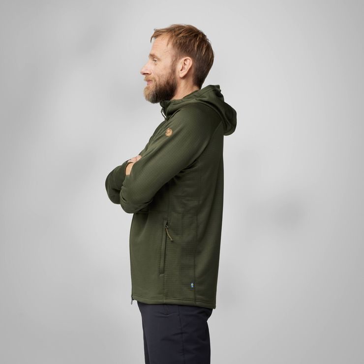 FJÄLLRÄVEN Abisko Grid Fleece Hoodie M Black