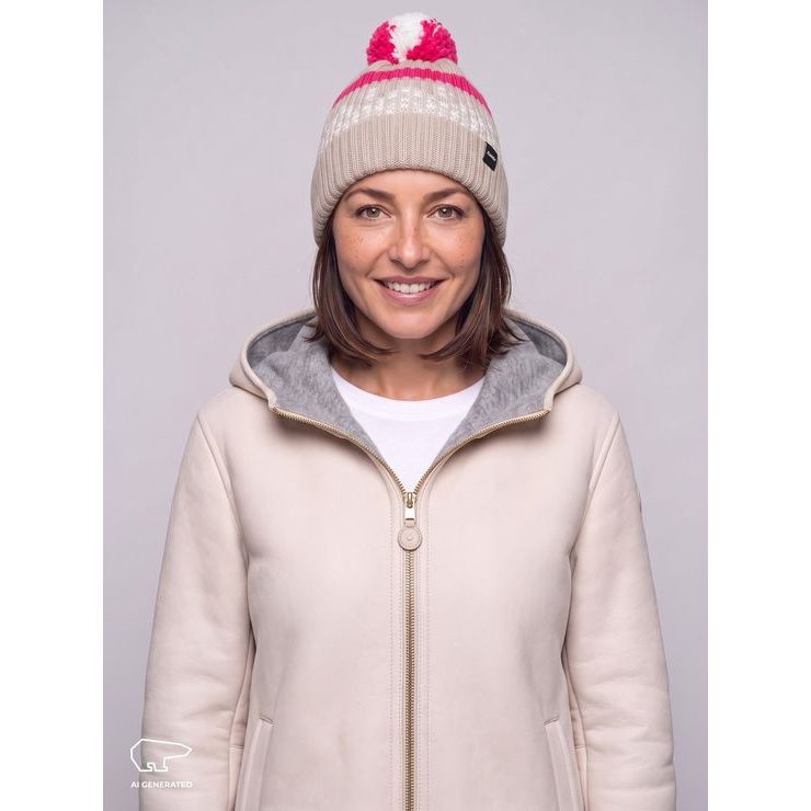 EISBÄR Norrak Pompon MÜ Beige-Weiss-Pink