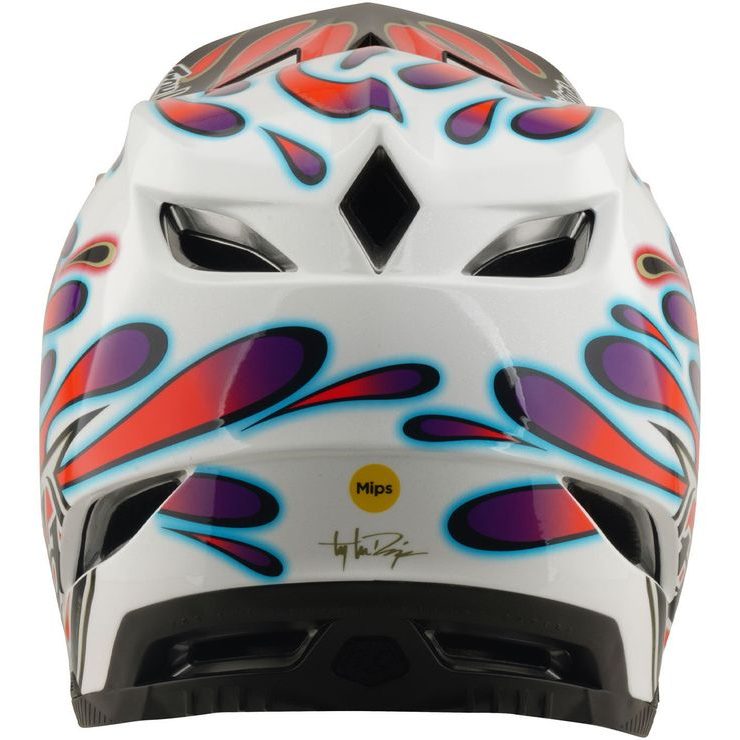 TROY LEE DESIGNS D4 COMPOSITE MIPS OVERSPRAY WHITE / RED