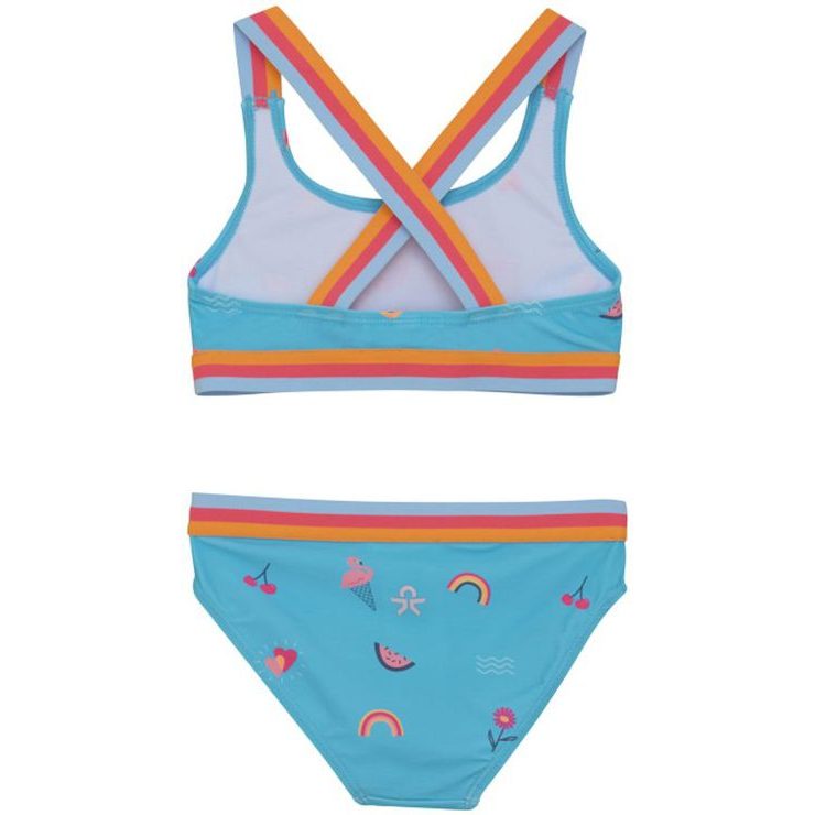 COLOR KIDS Bikini W. Contrast Straps, AOP-7452-River Blue