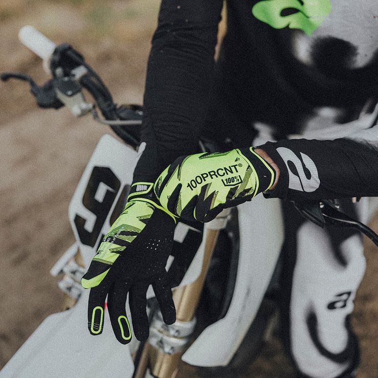 100% RIDEFIT Gloves Fluo Yellow/Black