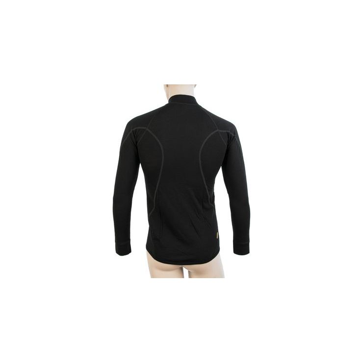 SENSOR MERINO ACTIVE pánské triko dl.rukáv stoják zip černá