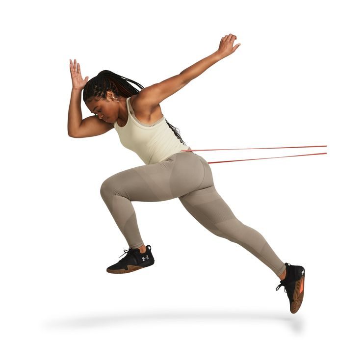 UNDER ARMOUR Rush Seamless Ankle Leg, Taupe Dusk / Iridescent