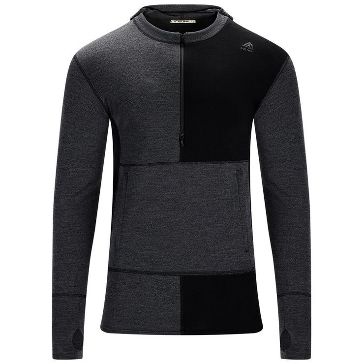 ACLIMA WarmWool Hoodsweater w/zip M's Jet Black/Marengo