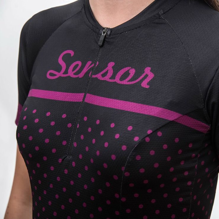SENSOR CYKLO TOUR dámský dres kr.rukáv, black dots