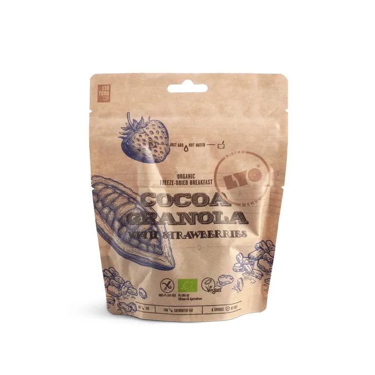 LYOFOOD BIO Kakaová granola s jahodami 270 g