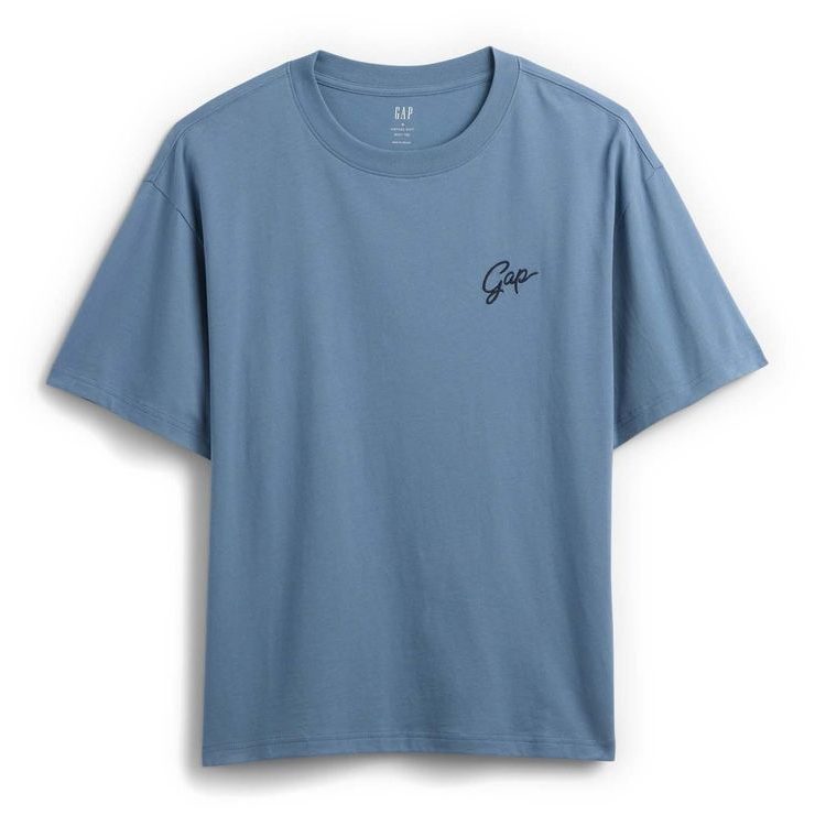 GAP 887948-01 Tričko s logem Vintage Soft Modrá
