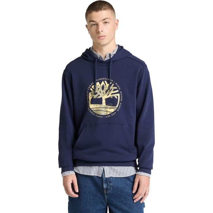 TIMBERLAND Tree Logo Lake House Graphic Hoodie Peacoat