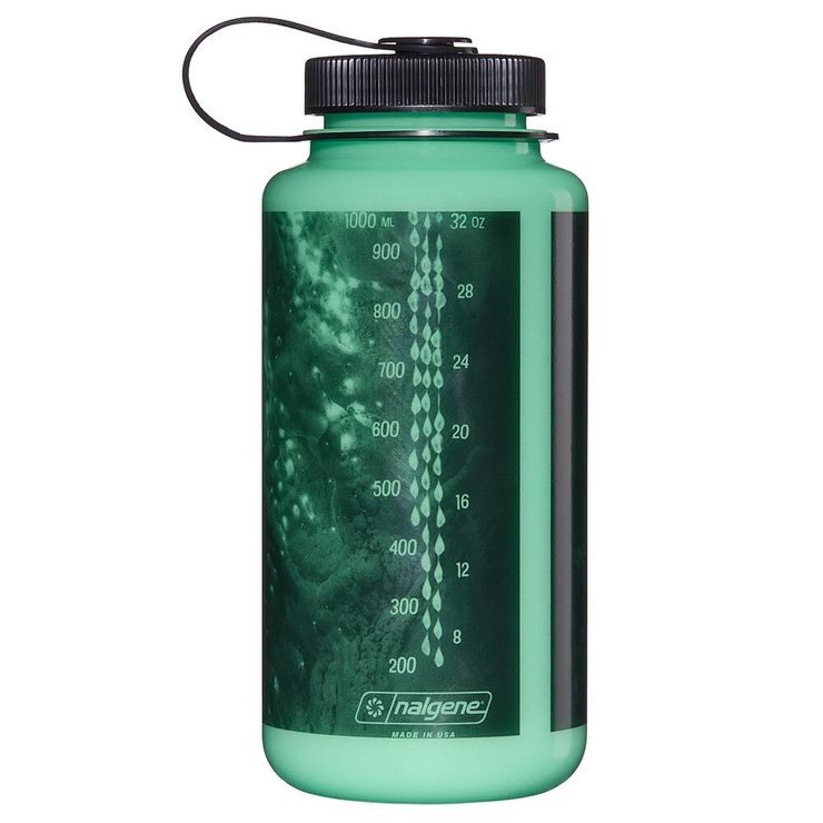 NALGENE WIDE MOUTH 1000 ML Glow w/Black Worms