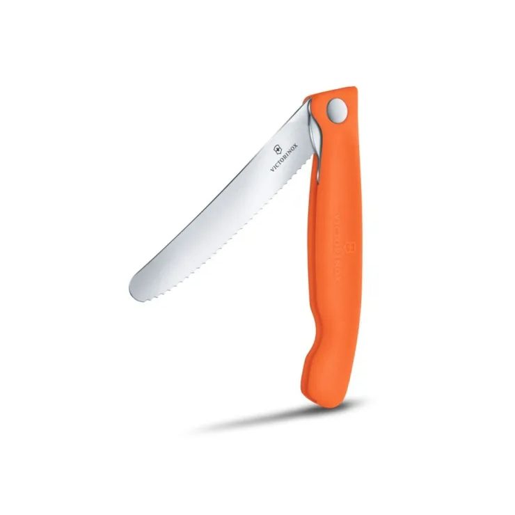 VICTORINOX Swiss Classic, picnic knife, 11cm, wavy, orange, box