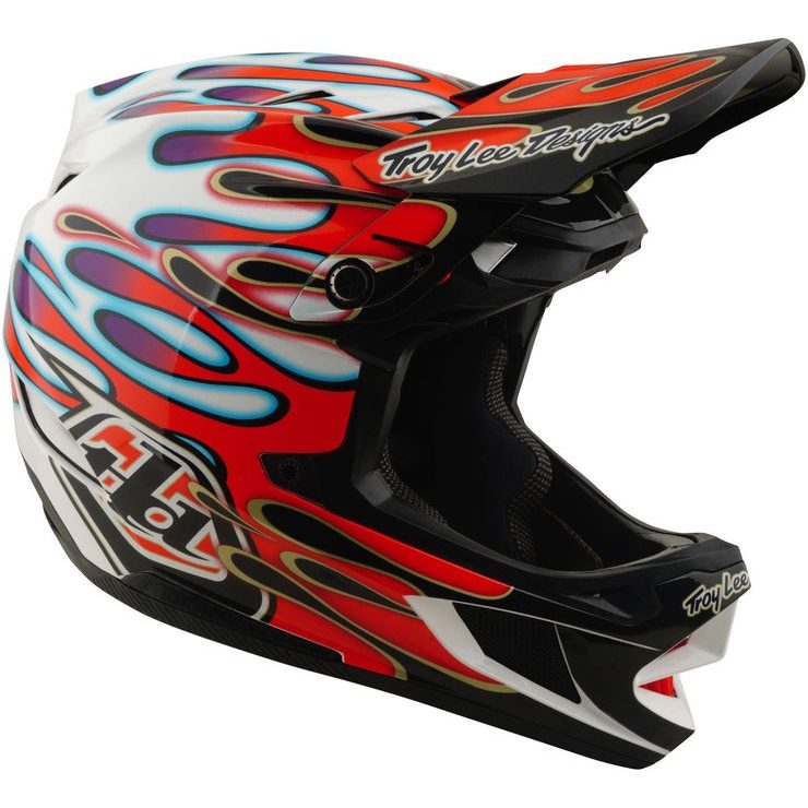 TROY LEE DESIGNS D4 COMPOSITE MIPS OVERSPRAY WHITE / RED