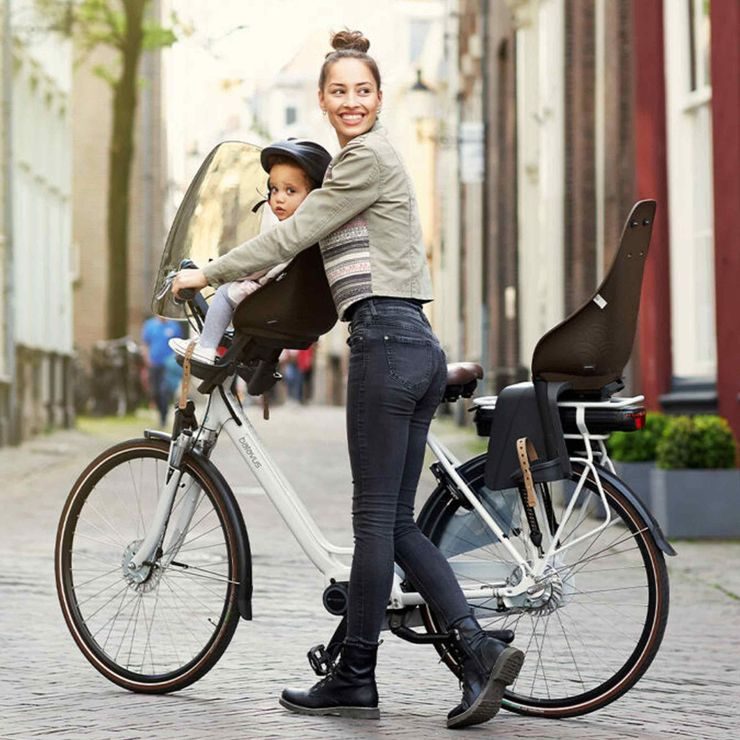URBAN IKI Dětská sedačka na kolo s adaptérem přední Koge Hnědá/Kurumi Hnědá