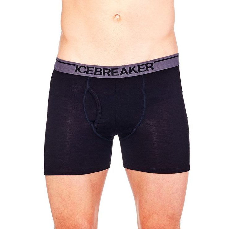ICEBREAKER M Anatomica Boxers wFly BLACK