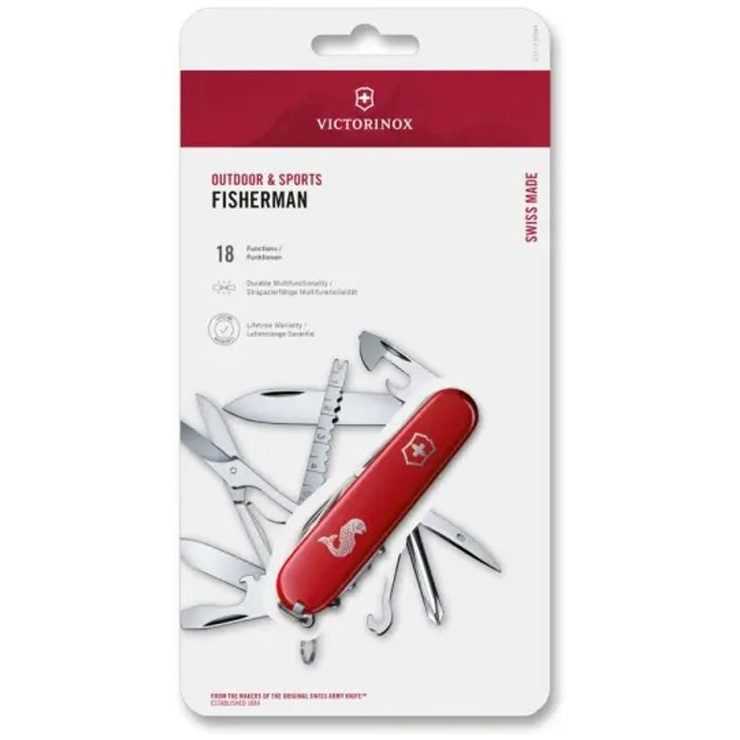 VICTORINOX FISCHERMAN, 91 mm, červený, blister