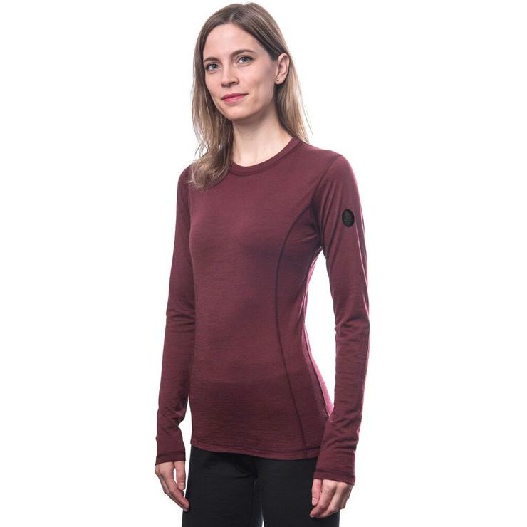 SENSOR MERINO AIR dámské triko dl.rukáv port red