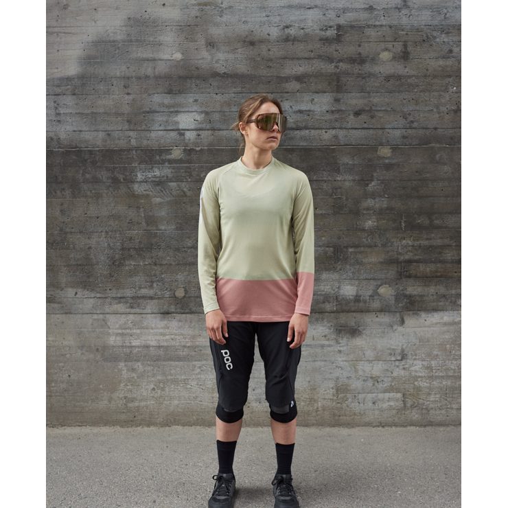 POC W's MTB Pure LS Jersey Prehnite Green/Rock Salt
