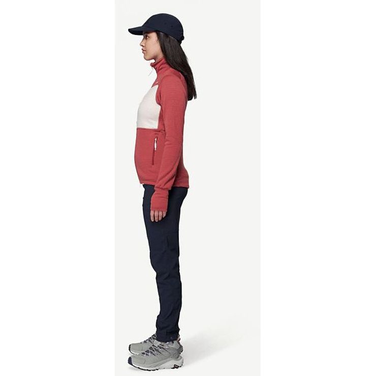 DEVOLD Egga Grid Merino Jkt Wmn Marsala/Offwhite