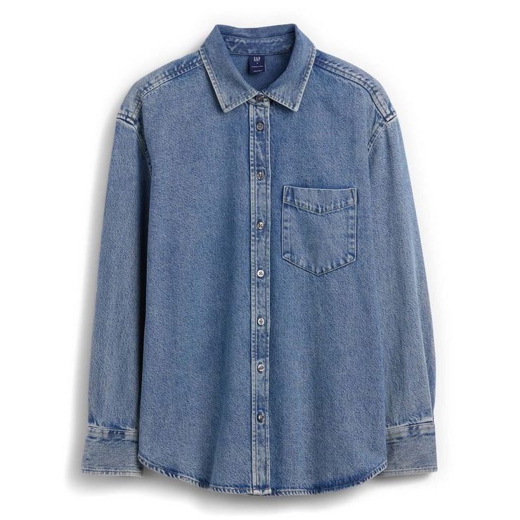 GAP 883758-00 Džínová oversize košile UltraSoft Tmavě modrá
