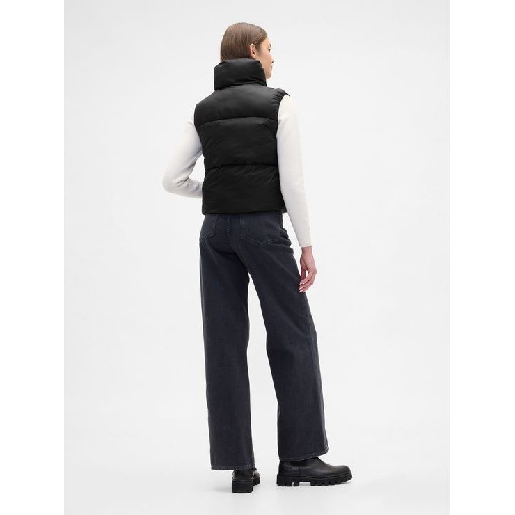 GAP 818719-01 Prošívaná nepromokavá vesta Logo PrimaLoft® Černá