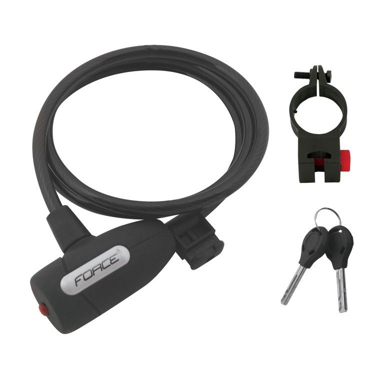 FORCE LUX spiral with holder 120cm/8mm, black