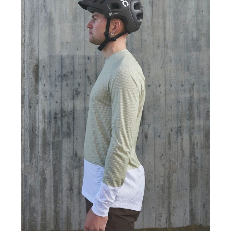 POC MTB Pure LS Jersey Prehnite Green/Hydrogen White