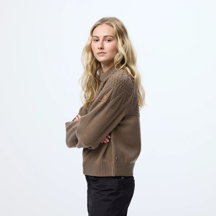 FJÄLLRÄVEN Övik Solid Jacquard Knit W Light Beige