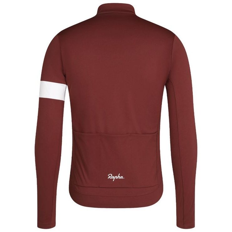 RAPHA Cyklistický termodres Core s dlouhým rukávem tmavě červená/bílá