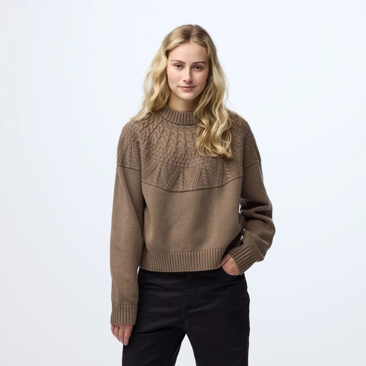 FJÄLLRÄVEN Övik Solid Jacquard Knit W Light Beige