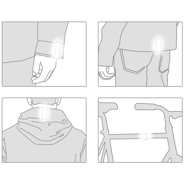 RASCAL CLIP-ON REFLECTORS, černá