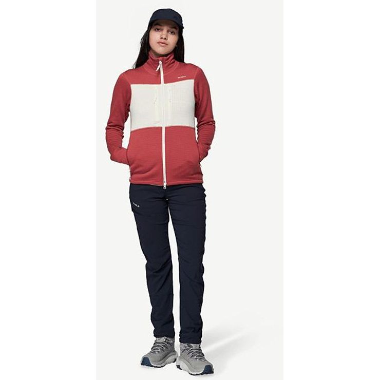 DEVOLD Egga Grid Merino Jkt Wmn Marsala/Offwhite