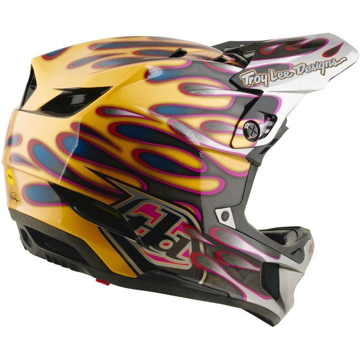 TROY LEE DESIGNS D4 CARBON MIPS OVERSPRAY GOLD / BLACK