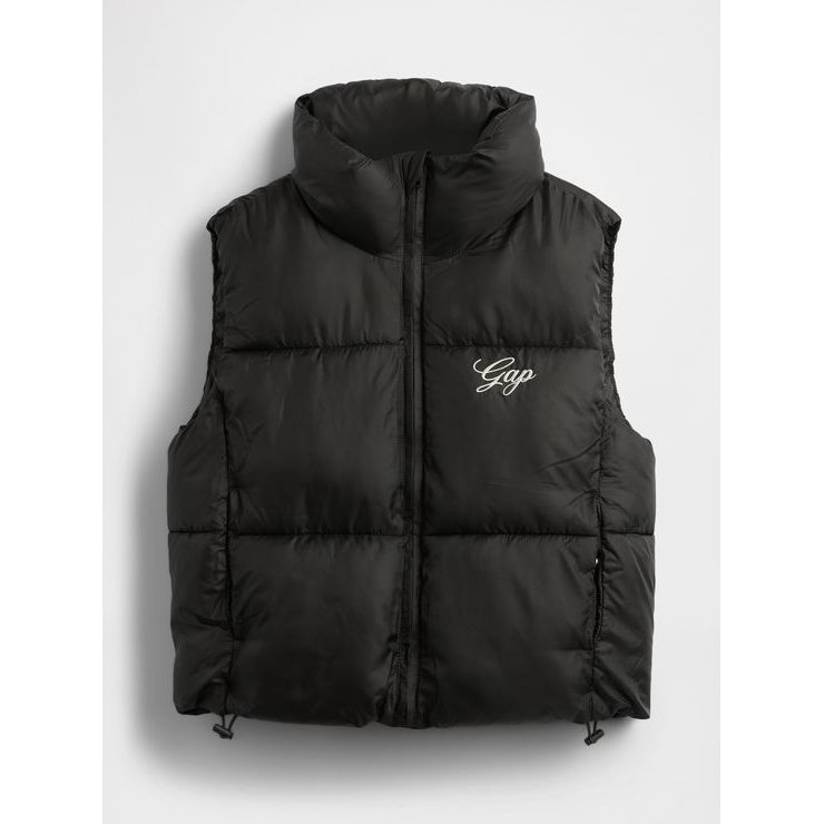 GAP 818719-01 Prošívaná nepromokavá vesta Logo PrimaLoft® Černá