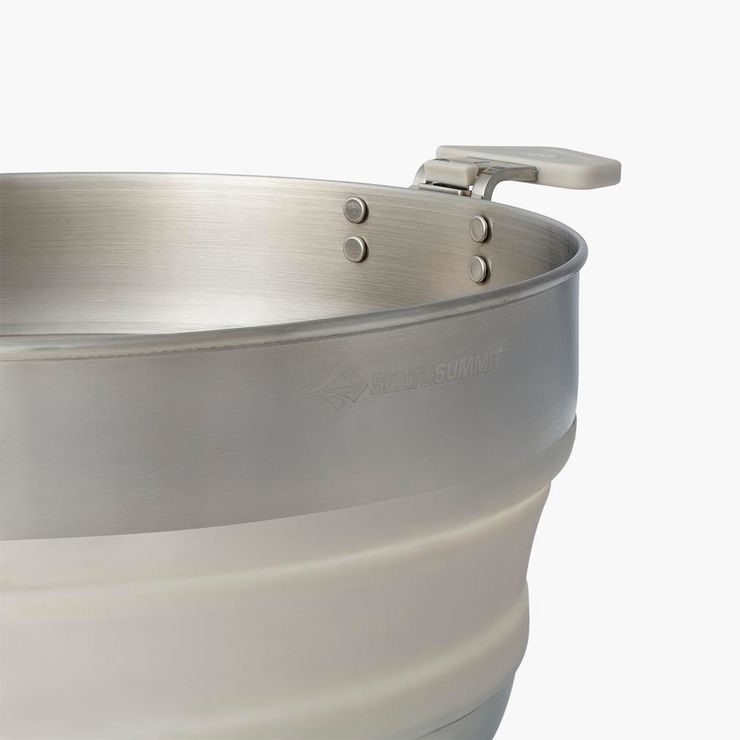 SEA TO SUMMIT Detour Stainless Steel Collapsible Pot - 5L, Moonstruck Grey