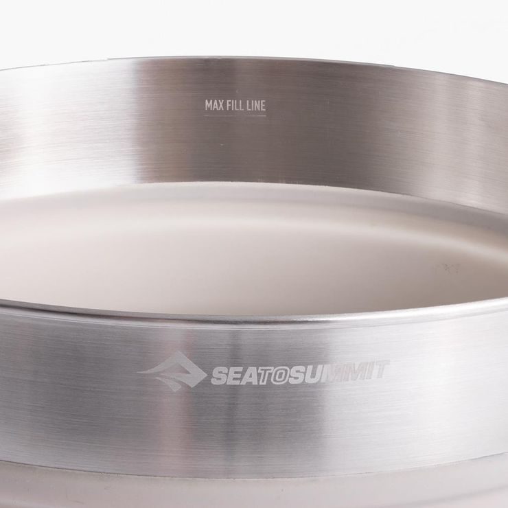 SEA TO SUMMIT Detour Stainless Steel Collapsible Pot - 5L, Moonstruck Grey