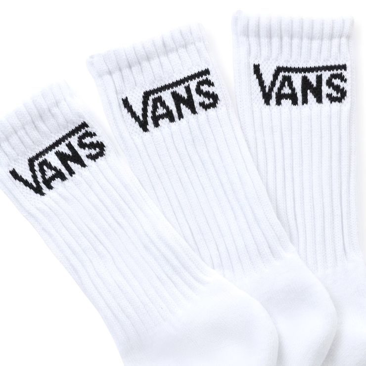VANS BY Classic crew youth (10-13.5, 3pk), white