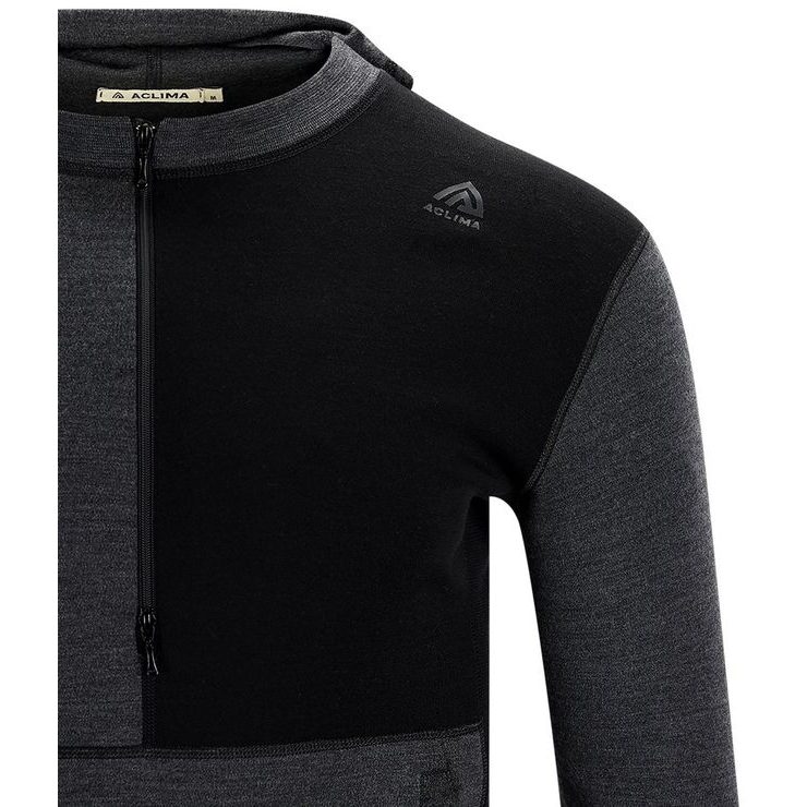 ACLIMA WarmWool Hoodsweater w/zip M's Jet Black/Marengo