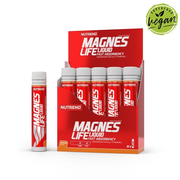 NUTREND Magneslife Liquid 10x 25 ml box, pomeranč
