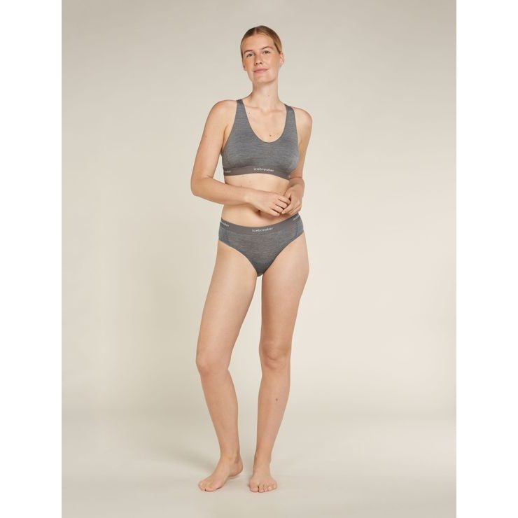 ICEBREAKER W Mer 125 Cool-Lite Sprite Racerback Bra GRITSTONE HTHR-013