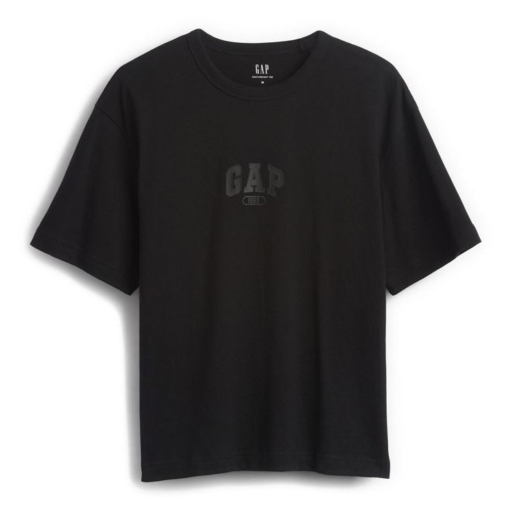 GAP 874467-01 Crop tričko s logem 1969 Heavyweight Černá
