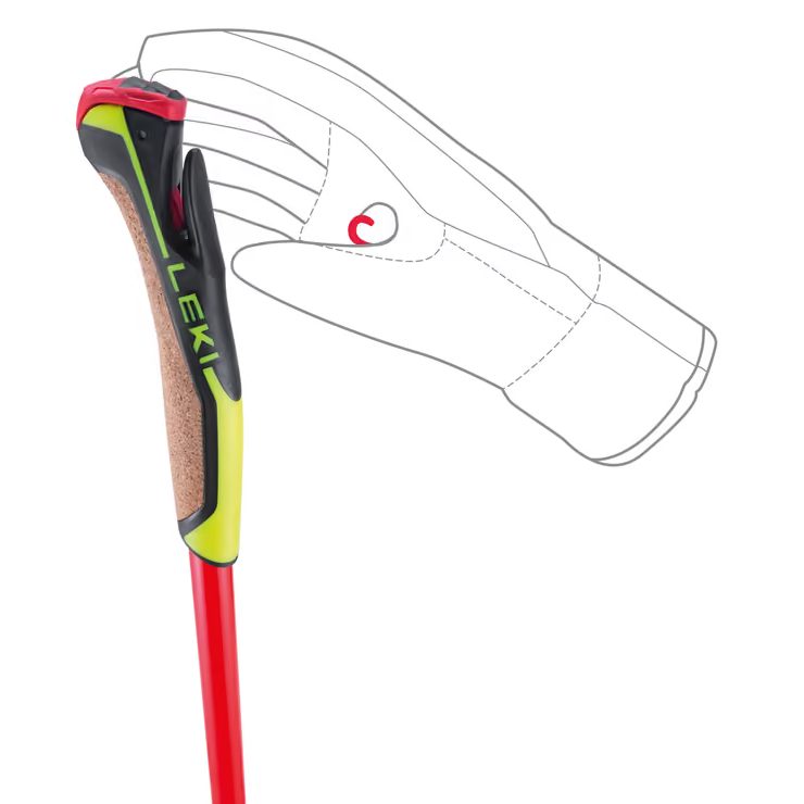 LEKI HRC marathon roller skis bright red-neonyellow-black