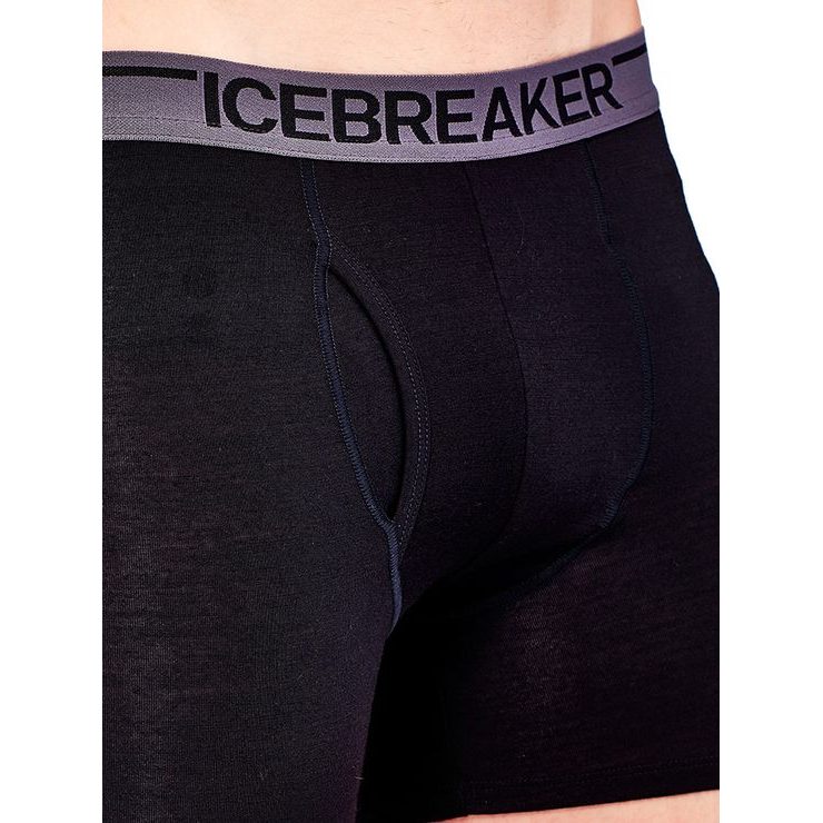 ICEBREAKER M Anatomica Boxers wFly BLACK