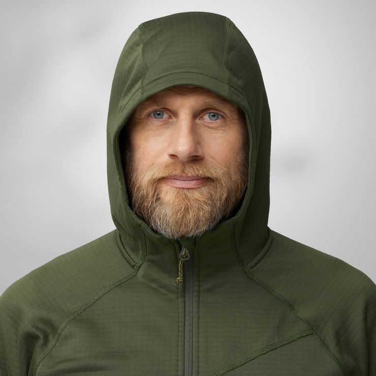 FJÄLLRÄVEN Abisko Grid Fleece Hoodie M Black